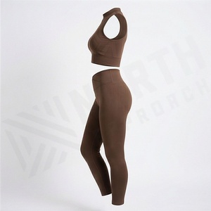 Ensemble de yoga pour femmes, tenue de sport, soutien-gorge de sport, leggings, pantalon, vêtements de fitness, design personnalisé, vêtements de sport athlétiques, haut - Product Image 3