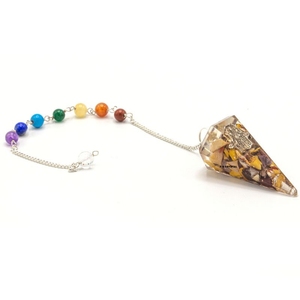 Péndulo Triangular de Orgón de 7 Chakras de la Mejor Calidad, Pulido, Estilo Feng Shui, Tallado en Ágata, Artesanía en Piedras Preciosas, Cristal Portátil - Product Image 3