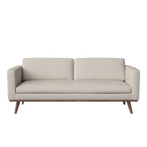 Ensemble de canapés 3 places en tissu blanc de style américain moderne Design carré avec bois pour appartement - Product Image 2