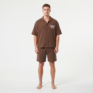 Conjunto de Camisa y Pantalones Cortos para Hombre, Personalizable al por Mayor, Estilo Casual de Verano, Dos Piezas - Product Image 1