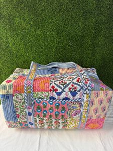 Handmade multicolor <b>patchwork</b> quilted cotton duffle <b>bag</b> stylish travel luggage weekender overnight carry <b>bag</b> spacious gym <b>Bag</b> - Product Image 5