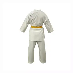 Kimono de BJJ para Adultos, Negro, de Algodón Transpirable, de una Pieza, para Artes Marciales, con Cinturón Amarillo, Logotipo Personalizado, Corte Holgado - Product Image 2