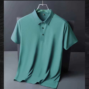 Camiseta de Manga Corta para Hombre, 100% Algodón, Color Sólido, Tejida, con Bolsillo, Casual, Verde - Product Image 6