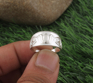 Wholesale Sterling Silver Bezel Setting Flower Band Stackable <b>Ring</b> for Women <b>Dainty</b> Botanical Garden Wedding Jewelry - Product Image 4