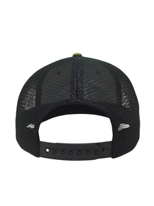 Gorra Trucker con Logotipo Personalizado, Bordado 3D, Verde Oliva, Frente de Algodón, Parte Trasera de Malla Negra, Ajustable, Unisex, Cierre a Presión - Product Image 5