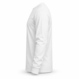 <b>White</b> <b>Long</b> <b>Sleeve</b> Crew Neck 100% Cotton Solid Knitted Slim Fit Men's <b>T</b>-<b>Shirt</b> with Custom Logo Eco-Friendly Casual Wear - Product Image 2