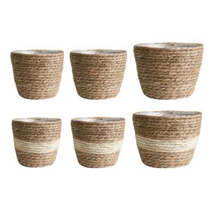 Natural Bamboo Plant <b>Basket</b> Handmade Eco Friendly <b>Flower</b> Pot Holder Decorative Storage <b>Basket</b> <b>For</b> Indoor Outdoor Use - Product Image 1