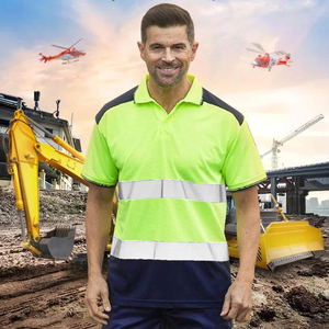 Camisetas Polo de Seguridad de Talla Grande, Corte Clásico, de Poliéster/Algodón, ANSI Clase 2, con Luz LED Intermitente de Alta Visibilidad, Impermeables para Verano - Product Image 2