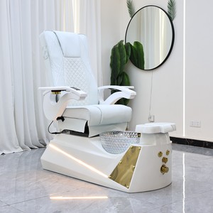 Sillones de Pedicura Eléctricos de Lujo sin Plomería, Muebles de Salón de Belleza, Color Rosa, con Jet de Cerámica de Alta Calidad para Uñas y Pies - Product Image 2
