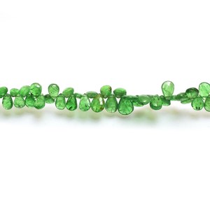 Perles facettées en tsavorite AAA 5x7mm-7x10mm, forme poire, grenat vert naturel, pierres semi-précieuses, perles en vrac pour la création de bijoux - Product Image 6