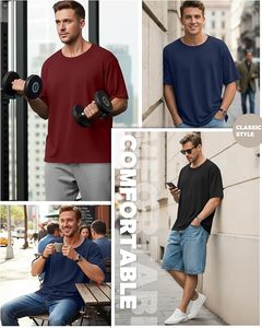 เสื้อยืดโอเวอร์ไซส์ผ้าฝ้ายแท้ 100% น้ำหนัก 220 กรัม พิมพ์ลายตามสั่งที่ไหล่ สไตล์ฮิปฮอป ไซส์ใหญ่พิเศษ ผ้าฝ้ายแท้ 100% ทรงบ็อกซี่ สำหรับผู้ชาย - Product Image 4