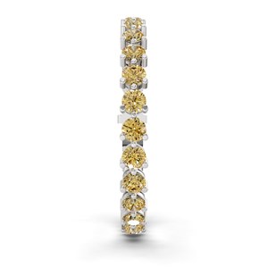 Bracelet tennis en or blanc 10 carats avec diamants de laboratoire jaune citron ronds Anahita (2 carats) Tw. Bague de luxe sertie clos pour femme, idéale pour les fêtes, vente en gros - Product Image 2