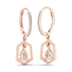 Boucles d'oreilles pendantes REYES, nouveau design, argent sterling 925, moissanite taille poire 2,1 carats, pour femmes, bijoux de mariage et de fiançailles - Product Image 4