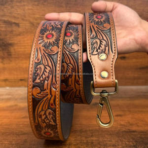 Nouvelles sangles de sac pour femmes accessoires en cuir usiné à la main longue bandoulière en cuir de vache véritable sac à main détachable et sangles de guitare - Product Image 2