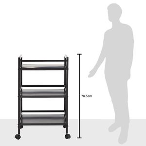 Chariot métallique robuste à roulettes – Organiseur de rangement polyvalent à 3 niveaux avec roues - Product Image 1
