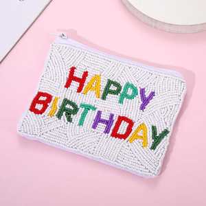 กระเป๋าใส่เหรียญลูกปัดแฮนด์เมด ของขวัญวันเกิด กระเป๋าซิปใบเล็ก - Product Image 2