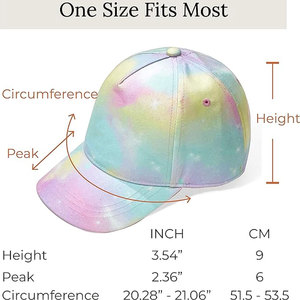 Casquette de baseball unisexe tie-dye 6 panneaux réglable, chapeau tendance printemps-été, couleurs pastel, tissu popeline - Product Image 5