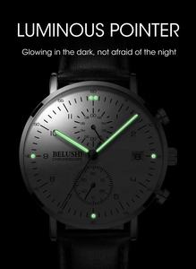 Montre-bracelet genevoise étanche à quartz japonais en acier inoxydable avec calendrier ultra fin de luxe à la mode pour hommes - Product Image 6