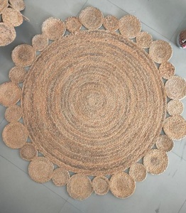 Tapis en jute et sisal jacquard réversible, grand format, tissé à la main, à poils coupés, adapté aux animaux domestiques, lavable en machine, intérieur/extérieur, voitures - Product Image 5