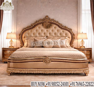 Ensemble de chambre à coucher classique de luxe Maharani avec armoire et coiffeuse, ensemble de lit néoclassique d'inspiration romaine, style rococo palais, chambre à coucher USA - Product Image 3