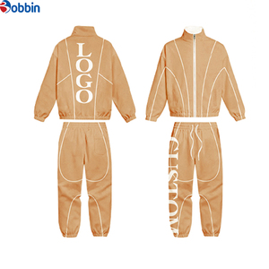 Conjunto de Chaqueta y Pantalones Cortavientos de Nailon Personalizados, Chaqueta con Cierre y Cuello Alto, Pantalones Deportivos Casuales con Cintura Elástica - Product Image 4