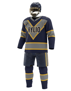 Tenue de hockey sur glace personnalisée assortie à un maillot de hockey sur glace, ainsi qu'un maillot de hockey sur glace par sublimation et un uniforme de hockey sur glace. - Product Image 5