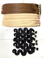 Extensions de cheveux en kératine brute, 100% cheveux naturels bruts, extensions de cheveux humains à double trame, extensions de cheveux vietnamiennes à pointe I, vente en gros