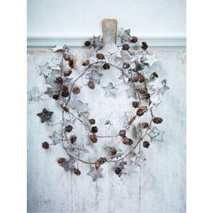 Guirlande murale rustique en métal eucalyptus, feuilles de fer patiné vintage, décoration suspendue pour la maison, la ferme, le jardin, le mariage - Product Image 3