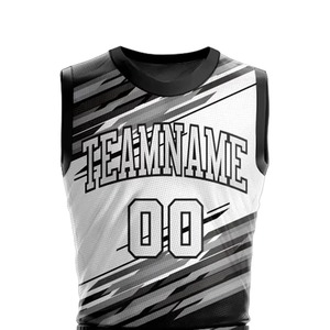 Conjunto de Pantalones Cortos y Camiseta de Baloncesto Unisex Personalizados, Cuello en V, Sin Mangas, Impresión por Transferencia de Calor, Nombre del Equipo 00, Cintura Elástica Transpirable de Secado Rápido - Product Image 4