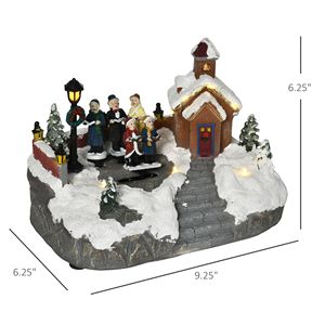 Set Villaggio Natalizio Multicolore con LED, Chiesa e Canti di Natale, Impermeabile, a Batteria, Decorazione Natalizia - Product Image 3