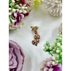 <b>Indian</b> Ethnic Cultural Collectible Jewelry-Prapti Peacock Design Nose <b>Ring</b> - Product Image 3