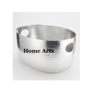Cubo de hielo de calidad exclusiva con diseño maravilloso, cubo de hielo de aluminio martillado con asa de cuerda para uso en hoteles. - Product Image 3