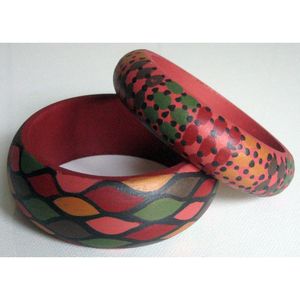 Bijoux ethniques traditionnels faits à la main pour femmes, bracelets en cristal, accessoires en bois peints - Product Image 4