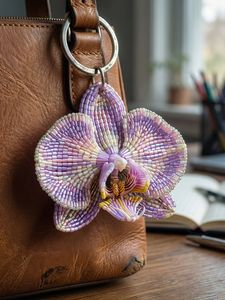 Handmade Beaded Keychain Custom Lettering Round Charm Cute Aesthetic Bag Charm Gift - Product Image 2