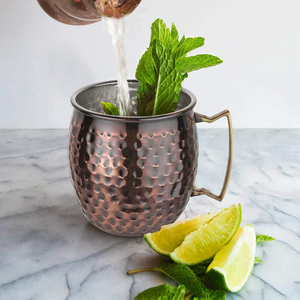 Mug à bière de qualité supérieure en cuivre de qualité alimentaire, Canecas De Cobre, Mug Moscow Mule avec poignée, cadeau pour mixologiste, gravure personnalisée - Product Image 2