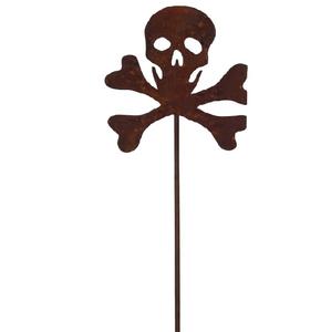Estaca de jardín con diseño de calavera y huesos cruzados, macetero decorativo, arte de jardín personalizado con efecto oxidado. Nuevo diseño, superventas, mejor precio. - Product Image 6