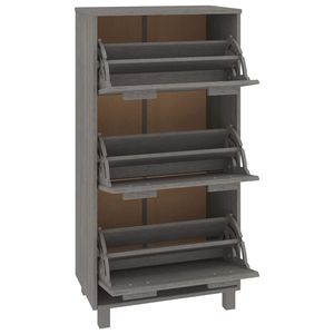 ตู้เก็บรองเท้าไม้สนสีเทาอ่อน MDF พร้อมชั้นวางรองเท้าพลาสติกขนาดกลาง - Product Image 4