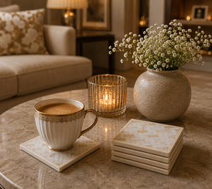Best Selling Mother of Pearl Inlay Coaster Luxury <b>Table</b> <b>Protector</b> For Tea Coffee Mugs Decorative Dining Coffee <b>Table</b> Accessories - Product Image 3