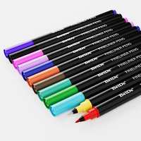 Ensemble de stylos marqueurs permanents à pointe personnalisée pour papier, 12 couleurs, pointe fine, calligraphie, esquisse, écriture, vente en gros