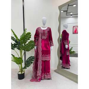 Conjunto de traje de fiesta para mujer con hilo y trabajo de secuencia - Product Image 2