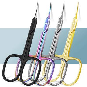 Ciseaux à cuticules 1 pièce, ciseaux à cuticules pour ongles, sourcils, cils, moustache, multi-usages, extra fins, courbés, professionnels - Product Image 1