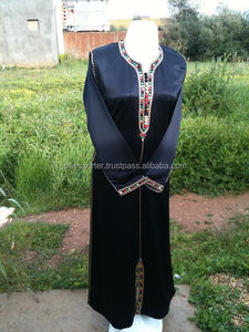 Kaftan negro con trabajo de piedra multicolor mejor para uso ocasional - Product Image 2