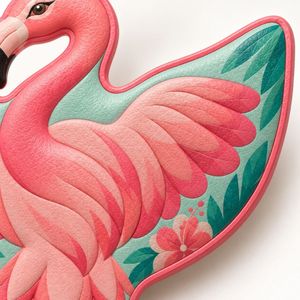 Breloque porte-clés en cuir PU, oiseau volant avec mousqueton métallique pour personnalisation OEM et porte-clés flamant rose - Product Image 3