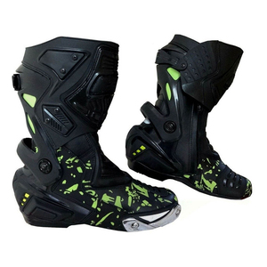 Bottes de motocross en cuir personnalisées pour hommes, chaussures de moto respirantes à séchage rapide, vente en gros OEM, bottes de course tout-terrain - Product Image 1