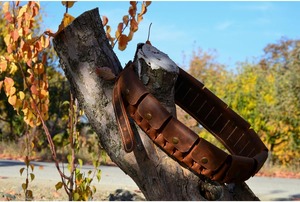 เข็มขัดคาดเอวแบบปรับได้ MOLLE สำหรับใส่กระสุน อุปกรณ์ล่าสัตว์ คุณภาพสูง หนังวัวแท้ ทนทาน - Product Image 3