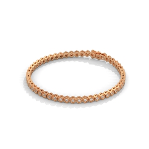 Pulsera de tenis con diamantes chapada en oro de 18 quilates, pulsera de eslabones hexagonales para mujer, para aniversario o uso diario - Product Image 2