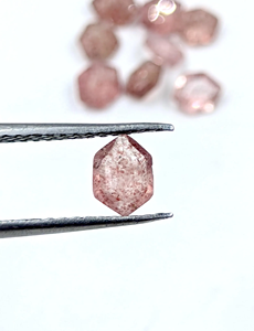 Piedra Preciosa de Cuarzo Fresa AAA, Corte Hexagonal Facetado Rojo, 6*4 mm, 7*5 mm, 100% NATURAL, para Joyería - Product Image 2