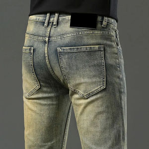 Jeans en denim personnalisés de qualité supérieure, style hip-hop, rivets bleus et noirs, 100% coton, décontractés, amples, grandes tailles pour hommes - Product Image 6