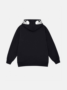 Sudadera con Capucha Oversize Unisex Forrada para Invierno, con Estampado Gótico en Negro, Estilo Ring-Mode Gears, 100% Algodón Tejido - Product Image 2