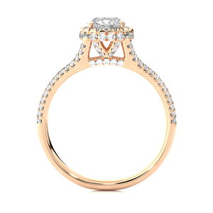 Bague en diamant de laboratoire rond de 1,08 carat sur mesure de qualité supérieure en or massif 18 carats, bijoux de fiançailles et de mariage en diamant pour femmes - Product Image 2